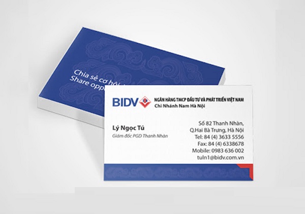 mẫu card visit ngân hàng BIDV