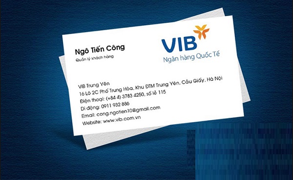 mẫu card visit ngân hàng VIB
