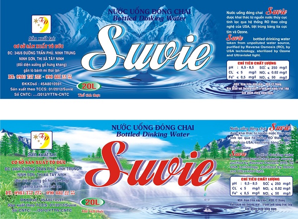 In nhãn chai nước suối